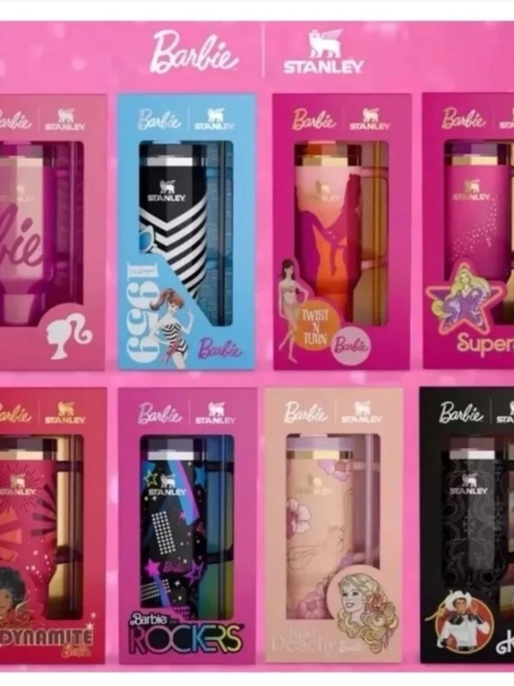 Stanley Barbie Collector Tumbler Set - Pink, Blue, Black, Gold